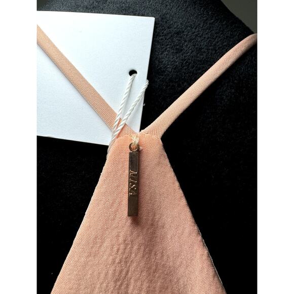 MISA Los Angeles Domino Draped Front Tie Pink Mini Dress Size L - Picture 8 of 11